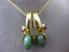 ESTATE LARGE AAA MULTI GEM 18KT YELLOW GOLD 3D DOUBLE TEAR DROP FLOATING PENDANT