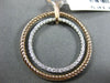 ESTATE .67CT DIAMOND 14KT TWO TONE GOLD 3D CIRCLE OF LIFE ROPE FLOATING PENDANT