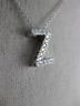 .24CT ROUND DIAMOND 14KT WHITE GOLD 3D CLASSIC INITIAL FLOATING PENDANT #18474