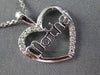 ESTATE .05CT DIAMOND 14K WHITE GOLD 3D OPEN MOTHER HEART LOVE PENDANT WITH CHAIN