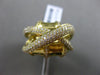 ESTATE 1.27CT DIAMOND 18KT YELLOW GOLD 3D MULTI ROW CRISS CROSS BAMBOO LOVE RING