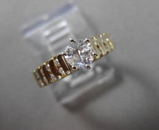 ESTATE WIDE .50CT ROUND DIAMOND 14KT YELLOW GOLD PYRAMID ENGAGEMENT RING #11030