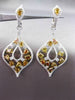 ESTATE LARGE 4.64CTW FANCY COLOR DIAMOND 18KT TWO TONE GOLD FILIGREE EARRINGS