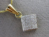 ESTATE .75CT DIAMOND 14KT YELLOW GOLD 3D INVISIBLE SQUARE PENDANT & CHAIN #17373
