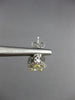 ESTATE .30CT WHITE & FANCY YELLOW DIAMOND 14K WHITE GOLD TEAR DROP STUD EARRINGS