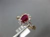 ESTATE .87CT DIAMOND & AAA OVAL RUBY 14KT ROSE GOLD 3D FLOWER CLASSIC LOVE RING