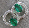 ESTATE 1.03CT DIAMOND & AAA EMERALD 14KT WHITE GOLD OVAL CIRCLE OF LIFE PENDANT