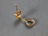 ESTATE .26CT DIAMOND 14KT ROSE GOLD 3D TEAR DROP CLASSIC HANGING EARRINGS