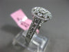 ESTATE WIDE .85CT DIAMOND 18KT WHITE GOLD CLUSTER FILIGREE HALO FLOWER LOVE RING