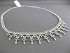 ESTATE WIDE 3.75CT ROUND DIAMOND 14KT WHITE GOLD FLOATING FILIGREE NECKLACE