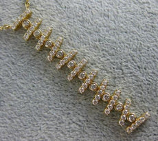 ESTATE .88CT DIAMOND 18KT YELLOW GOLD ETOILE ELONGATED ZIG ZAG FLEXIBLE NECKLACE