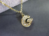 ESTATE SMALL .16CT DIAMOND 14KT YELLOW GOLD FLOATING PENDANT & CHAIN #22292
