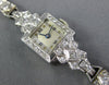 ANTIQUE LARGE ART DECO 3.01CT OLD MINE DIAMOND PLATINUM 3D FILIGREE WATCH #26386