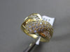 ESTATE WIDE .90CT ROUND & BAGUETTE DIAMOND 14KT YELLOW GOLD 3D CHANNEL PAVE RING