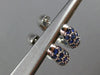 ESTATE WIDE 1.50CT AAA SAPPHIRE 14KT WHITE GOLD 3D CLASSIC PAVE HUGGIE EARRINGS