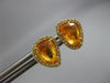 ESTATE 2.15CT DIAMOND & AAA YELLOW SAPPHIRE 18KT YELLOW GOLD HALO STUD EARRINGS