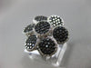 ESTATE WIDE 1.83CT WHITE BLACK DIAMOND 18K WHITE GOLD MULTI CIRCULAR FLOWER RING