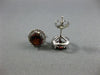 ESTATE 1.94CT DIAMOND & AAA GARNET 14KT WHITE GOLD 3D ROUND HALO STUD EARRINGS