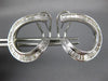 ESTATE LARGE 2.20CT DIAMOND 18KT WHITE GOLD 3D CLASSIC SIDE WAY HOOP EARRINGS