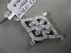 ESTATE LARGE 1.05CT DIAMOND 18KT WHITE GOLD 3D FILIGREE ETOILE FLOATING PENDANT