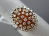 ESTATE WIDE .75CT DIAMOND 14KT WHITE & ROSE GOLD 3D OVAL FLOWER FUN RING FG VSSI