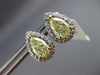 ESTATE .30CT WHITE & FANCY YELLOW DIAMOND 14K WHITE GOLD TEAR DROP STUD EARRINGS