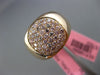 ESTATE WIDE .67CT PINK DIAMOND 18KT ROSE GOLD CLASSIC ROUND CLUSTER UNISEX RING