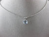 ESTATE 1CT EXTRA FACET AQUAMARINE 14K WHITE GOLD SQUARE CLASSIC FLOATING PENDANT