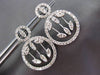 ESTATE LARGE 2.15CT ROUND DIAMOND 14K WHITE GOLD FLOATING CIRCULAR DROP EARRINGS