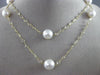 ESTATE LARGE & LONG AAA SOUTH SEA PEARL & WHITE TOPAZ 14KT YELLOW GOLD NECKLACE
