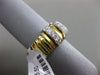 ESTATE WIDE .57CT ROUND DIAMOND 18KT TWO TONE GOLD 3D 3 ROW FLEXIBLE FUN RING