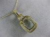 ESTATE LARGE 4.30CT DIAMOND & GREEN AMETHYST 14K YELLOW GOLD RECTANGULAR PENDANT