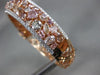 ESTATE LARGE 15.97CT MULTI COLOR DIAMOND 18K ROSE GOLD MULTI ROW BANGLE BRACELET