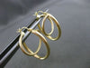 ESTATE 14KT YELLOW GOLD 3D CLASSIC ELONGATED CIRCULAR RING SHINY HOOP EARRINGS