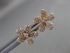 ESTATE .41CT ROUND DIAMOND 18KT ROSE GOLD 3D CLASSIC FLOWER LOVE STUD EARRINGS