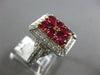 ANTIQUE WIDE 2.84CT DIAMOND & AAA RUBY 18KT WHT & ROSE GOLD FILIGREE FLOWER RING