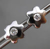 ESTATE LARGE .20CT DIAMOND 14KT WHITE GOLD 3D ETOILE FLOWER STUD EARRINGS 216308