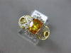 ESTATE 1.58CT DIAMOND & AAA YELLOW SAPPHIRE 14K YELLOW GOLD HALO ENGAGEMENT RING