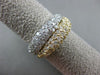 ESTATE WIDE 2CT DIAMOND 14K WHITE & YELLOW GOLD MULTI ROW PAVE DOUBLE LOVE RING