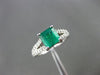 ESTATE 1.33CT DIAMOND & AAA EMERALD 14K WHITE GOLD LUCIDA ENGAGEMENT RING #22247