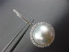 ESTATE LARGE .62CT DIAMOND & AAA PEARL 18KT WHITE GOLD 3D HALO HANGING EARRINGS
