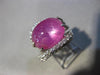 ESTATE EXTRA LARGE 15.0CT DIAMOND & AAA STAR RUBY 18KT WHITE GOLD 3D LOVE RING