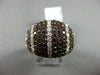 ESTATE WIDE 3.33CT WHITE DIAMOND & ORANGE SAPPHIRE 18KT TWO TONE GOLD DOME RING