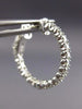 ESTATE .95CT DIAMOND 14KT WHITE GOLD 3D CLASSIC DOUBLE SIDED HOOP EARRINGS 2mm