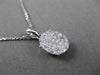 ESTATE .40CT DIAMOND 18KT WHITE GOLD FLOATING CLUSTER FILIGREE OVAL PENDANT