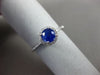 ESTATE .92CT DIAMOND & AAA SAPPHIRE 14K WHITE GOLD 3D ROUND HALO ENGAGEMENT RING