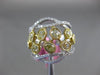 LARGE 2.45CT WHITE & FANCY YELLOW DIAMOND 18K 2 TONE GOLD FILIGREE FLOWER RING