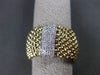 ESTATE WIDE .35CT DIAMOND 14K WHITE & YELLOW GOLD PAVE FLEXIBLE WOVEN MESH RING