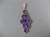 ESTATE 3.32CT DIAMOND & AAA AMETHYST 14KT ROSE GOLD 3D CLUSTER TEAR DROP PENDANT