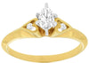 .32CT DIAMOND 14K YELLOW GOLD MARQUISE & ROUND DOUBLE HEART LOVE ENGAGEMENT RING